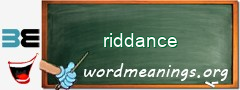 WordMeaning blackboard for riddance